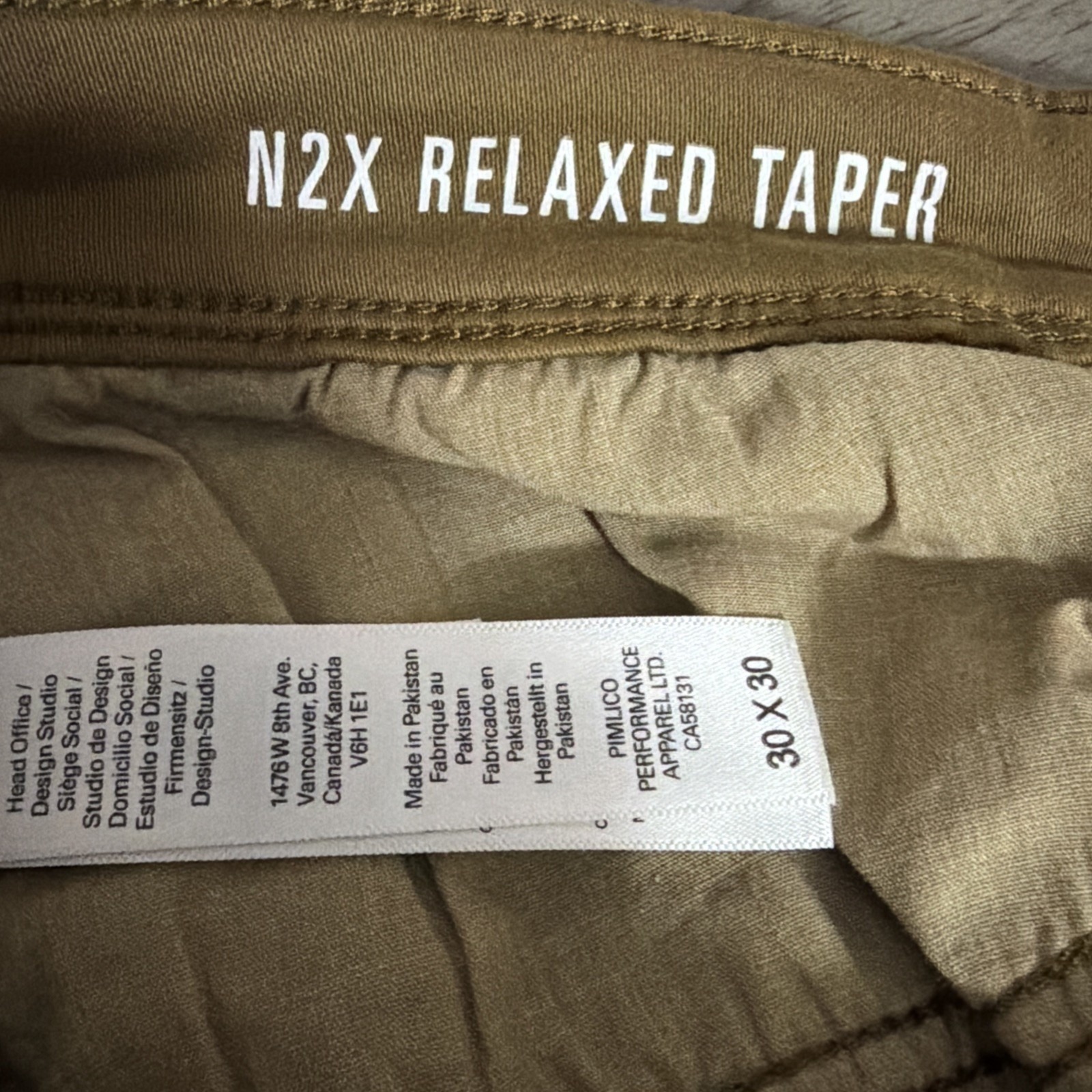 Du/Er Duer Relaxed Fit No Sweat N2x Taper Pants 30x30 Mustard Stretch Nwt — image 8 of 8